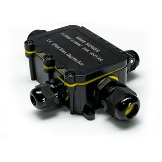 Grafner Kabelbox Verteilerdose Wasserdicht 4 Polig IP68 Abzweigdose Kabelverbinder, 4 Polig schwarz