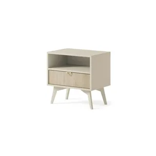 Nachtkommode  Firr , beige , Maße (cm): B: 53,9 H: 53,8