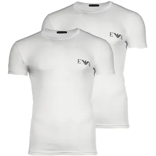 Emporio Armani Armani Stretch Jersey Fitted T-Shirts 2P Weiß Baumwolle Medium Herren