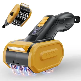 TAZENI Elektrische Grillbürste, 900 U/min, Kabellos, Zwei Bürstenköpfe | Grillbürste ohne borsten, Hochdrehmoment-Motor, Spritzschutz, Federklingen-Design, über 20 Reinigungen pro Ladung