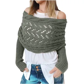 Multifunktionaler Pulloverschal Mit Ärmeln Für Damen - Wickelpullover, Kaschmir Schultertuch Zubehör, One Size