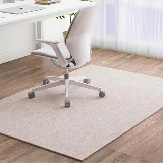 Odot Bodenschutzmatte Bürostuhl, Bürostuhl Unterlage Diverse Größen Schreibtischstuhl Unterlage Kratzfest rutschfest Bodenschutzmatte Gaming Teppich für Büro Hartböden (Beige,120x130cm)