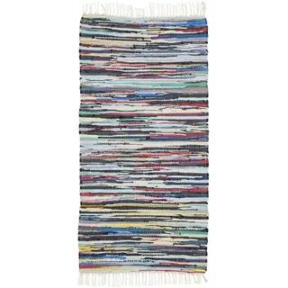 andiamo Fleckerlteppich Multi, Flickenteppich, 100% Baumwolle, 70 x 140 cm | handgewebt aus Baumwollresten, nur Handwäsche (max. 30 °C), Teppich, Läufer für Wohnzimmer, Flur & Küche