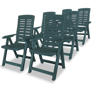 Grün Liegestühle/Gartenstühle 6er Set Kunststoff Grün "CLORIS"
