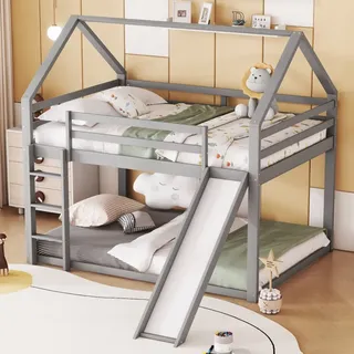 Etagenbett 140x200 Cm Mit Originellem Haus-gestell Und Rutsche