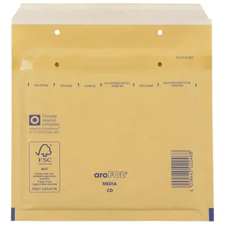 aroFOL Luftpolstertaschen CD, 180x165 mm, goldgelb/braun,