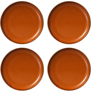 HKliving - Chef Ceramics Teller, Ø 26 cm, burned orange (4er-Set)