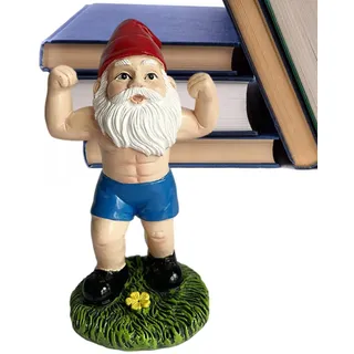 Visiblurry Gartenzwerg-Statue, Workout-Gewichtheber-Zwerg-Skulptur, Lustige Workout-Gartenzwerg-Statuen, Zwergfigur Mit Langhantel Und Hantel Für Garten, Schlafzimmer