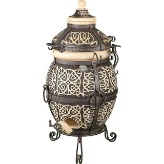 Tandoor „Schafran“ – Vielseitiger Gartengrill und Smoker, BBQ, Tandyr, Holzkohlegrill, Grillofen, Outdoorküche, Keramikofen, Schamottofen, ...