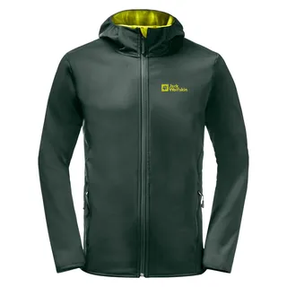 Jack Wolfskin Herren Bornberg Hoody M Softshelljacke, Black Olive/Firefly, L EU