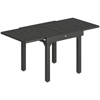Outsunny Gartentisch Ausziehbar 80-160 x 80 x 75 cm Schwarz/Grau
