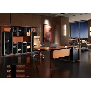 xl moebel gmbh Schreibtisch, Set 3tlg. Büro Garnitur Tisch Chef Sessel Schrank, Einrichtung Neu