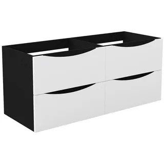 duschspa Waschtisch Unterschrank Waschtischunterschrank Waschbeckenunterschrank Badschrank, 50-120cm Hängeschrank, Matt / Hochglanz schwarz 120 cm x 52 cm x 46.3 cm