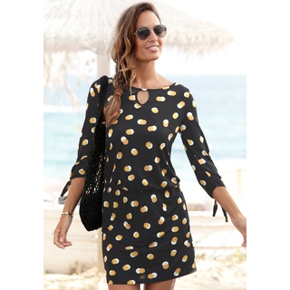 Jerseykleid BUFFALO Gr. 42, N-Gr, bunt (schwarz, gelb, bedruckt) Damen Kleider Strandkleider