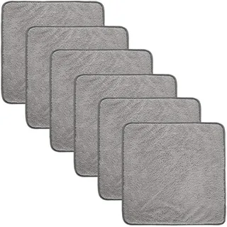 Erwin Müller Geschirrtuch Microfasertuch 6er-Pack, Microfaser Uni grau
