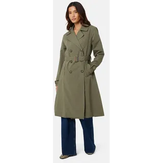 Brave Soul Kurzjacke Kürzerer, beschichteter Zweireiher-Mantel für Damen beige S