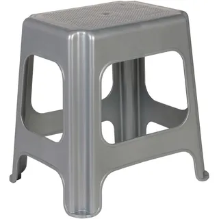 OK. Maxi-Hocker Kunststoff 41 x 43 x 34 cm Silber