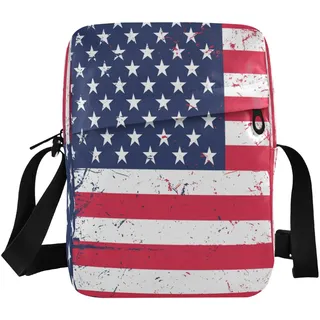 Umhängetasche mit USA-Flagge, klein, lässig, Umhängetasche, Handtasche, Handytasche, Geldbörse für Damen, Herren, Kinder, Mehrfarbig05, Einheitsgröße - Einheitsgröße