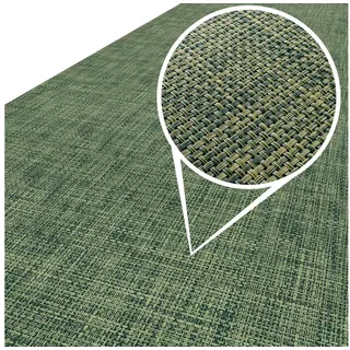 ANRO Küchenläufer Hochwertig Outdoorläufer Teppich TATAMI Läufermatte, Eckig, Höhe: 3 mm, Rattanoptik grün 100 cm x 100 cm x 3 mm