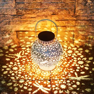 KOOPER Solarlampen for Außen, Vintage Metall Solar Laterne, IP65 Wasserdicht Hängend Balkon Deko Solarleuchten for Garten Veranda Rasen Hof Auffahrt. Auch als Geschenk für Mütter, Großmütter