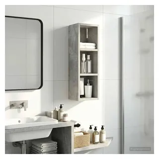 vidaXL Badezimmer-Wandschrank Betongrau 20 x 16 x 62,5 cm