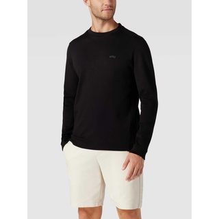 Sweatshirt mit Rundhalsausschnitt Modell 'Salbo Curved', Black, S
