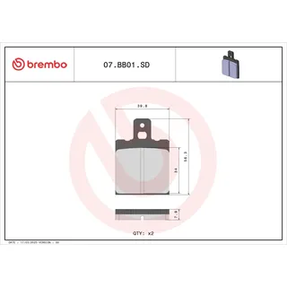 Brembo Bremsbelagsatz, Scheibenbremse 07bb01sd