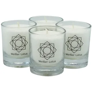 Palm Light 4041678004217 Chakra, Lotus, Höhe Circa 6 cm, Kerze 4-er Set, weiß