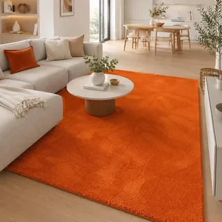 Pergamon Hochflor Teppich 160 x 230 cm Orange