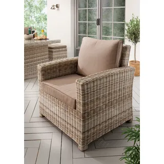 Destiny Loungesessel »ALCUDIA«, Aluminium, Polyrattan, inkl. Auflagen beige