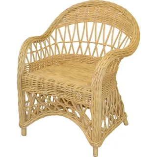 Hofmann Living And More Relaxsessel Handgeflochten 65 x 85 x 65 cm Beige ohne Kissen