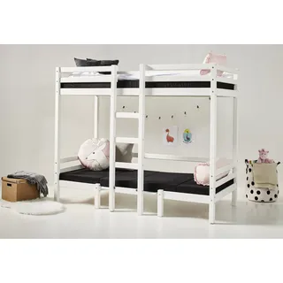 Hoppekids Hochbett ECO Dream JUMBO 90 x 200 cm Kiefer massiv lackiert weiß
