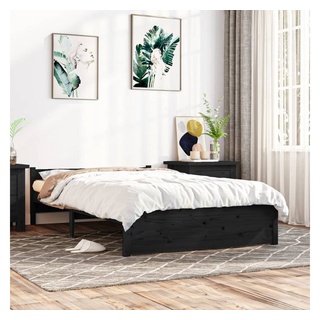 furnicato Bett Massivholzbett Schwarz 120x190 cm schwarz