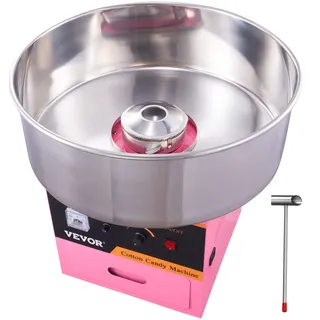 Vevor Elektrische Zuckerwattemaschine 1000 W, Kommerzielles Zuckerwattegerät mit Edelstahlschüssel, Zuckerschaufel und Schublade, Perfekt für Zuhause, Kindergeburtstag, Familienfeier, Rosa