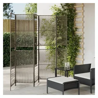 vidaXL Paravent 6-tlg. Grau Poly Rattan