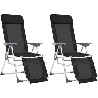 vidaXL Gartenliege Klappbare Liegestühle 60 x 60 x 25 cm Schwarz
