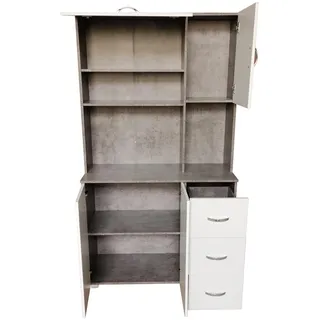 Hti-Living Küchenschrank Beton/Weiß Blanca 100 x 180 x 40 cm GRAU
