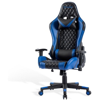 FOXSPORT Gaming-Stuhl ergonomisch Gamer Stühle (Professioneller Gamingstuhl), Eingebauter Wippmechanismus, Max. Belastbarkeit: 150 kg blau