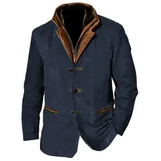STRY Steppjacke Daunen Herren Karo Winterjacke Herren Softshelljacke Herren Gefüttert Steppjacke Herren Mit Kapuze Doppelreihiger Mantel Herren Steppjacke Herre Jacke Lang Herren Windbreaker Herren - L