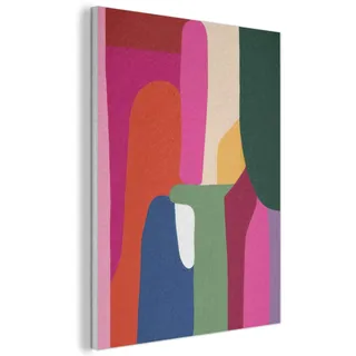 MuchoWow© Filz Bild als Akustikpaneele Schlafzimmer Bilder Wand Deko | 60x80 cm - Wohnzimmer Modern Wanddeko Schallschutz Akustikbild Abosrber Farbkästen - Gerade - Rund - Abstrakt