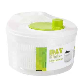 Zhadyu Kleine Salatschleuder, Multifunktionaler Dehydrator, PP-Material, Modern, Rund, Salatschleuder, 3 Liter