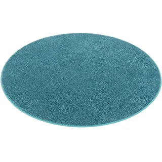 Snapstyle Hochflor Velours Teppich Cottage Petrol 200cm Rund