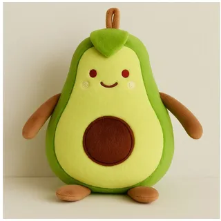 Jungengel Dekokissen Avocado Plüschtier 35cm Avokado Plüschkissen Kinderkissen Kinderkissen, Süßes Design, 35 cm Höhe, Für Kinder geeignet grün
