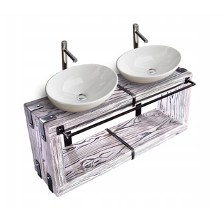 CHYRKA Waschbeckenschrank Badmöbel Waschtisch BORYSLAW-Bad Waschbecken Waschtischunterschrank weiß 140 cm x 28 cm