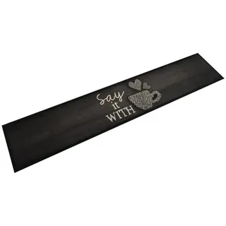 vidaXL Amani Küchenläufer 60 x 300 cm Schwarz