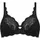 Bügel-BH florale Spitze für Damen BLACK 75D