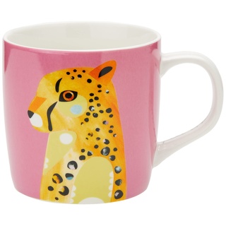 Maxwell & Williams DX0912 Kaffee-Tasse Cheetah 420 ml – Porzellan bauchig – mit buntem Gepard-Motiv, in Geschenkbox