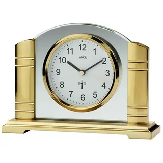 AMS 5143 Tischuhr Funk Klassisch Metall Messing by AMS