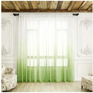 Agger Gardine Transparent Vorhänge Voile Sheer Vorhang mit Ösen Farbverlauf (2 St) grün 213 cm x 132 cm