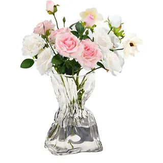 Omgoods – Große, transparente Glasvase, 20 cm, für Blumen - Transparent